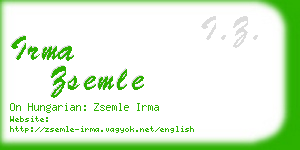 irma zsemle business card